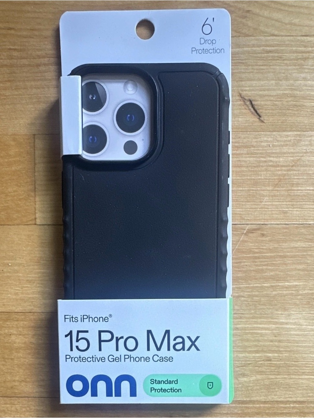 Onn Black Gel Protective Case for Apple iPhone 15
Pro Max Drop Protection